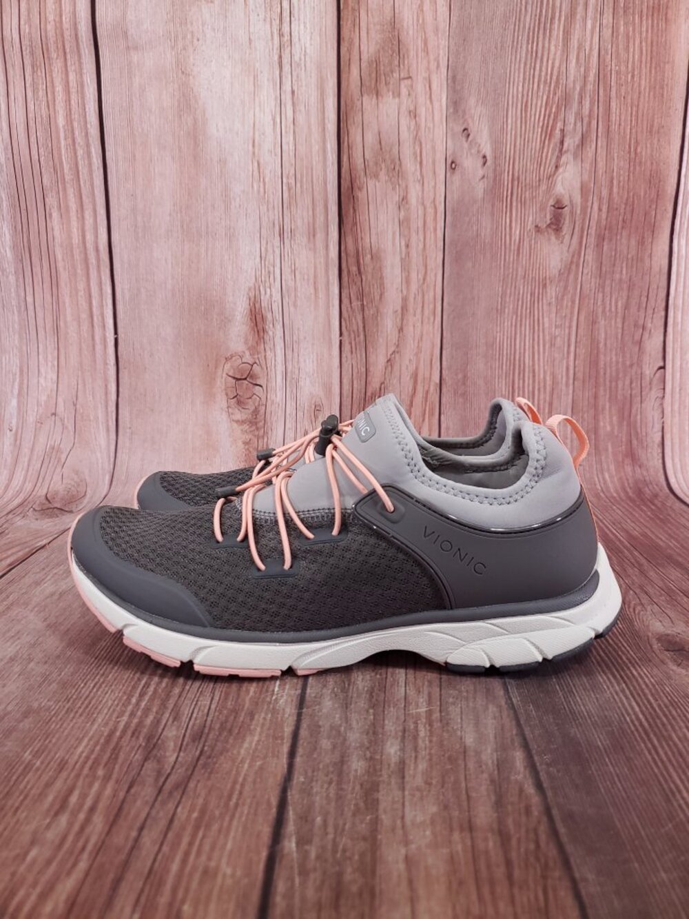 Vionic London Womens Size 9 1st Ray Technology Orthotic Shoes Sneakers Grey Pink - Picture 2 of 14